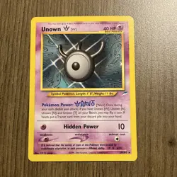 Pokemon Unown [W] Neo Destiny 29/105 Rare 40 HP Basic Regular Card - Image 1