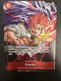 One Piece Card Game Shanks P-083 CS 25–26 Event Pack Promo Gold Stamp English - Image 1
