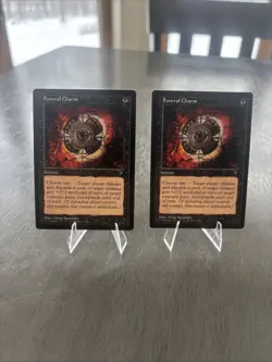 FUNERAL CHARM X2 MAGIC THE GATHERING VISIONS VINTAGE MTG CARD #376 - Image 1