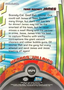 JAMES HV4 - NON HOLO - Topps BLUE LOGO - HEROES & VILLAINS - POKEMON CARD - LP/P - Image 2