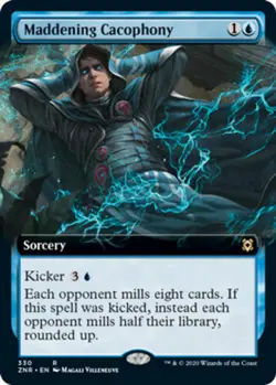 MTG Maddening Cacophony - Foil - Extended Art, Light Play, English Zendikar Risi - Image 1