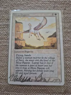 Silver Signed Mesa Pegasus HP/DMG 4th Edition Artist Melissa A. Benson 1995 MTG! - Image 1