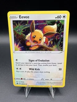 Pokemon Eevee SWSH118 Black Star Promo HEAVY HOLO BLEED ERROR 1 HD - Image 1