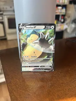 Pokemon Snorlax V Ultra Rare Holo 141/202 Swsh01 Basic 220 HP 170 Card - Image 1