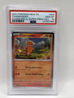 Pokemon 2024 Mew en Charmander #004 Charizard EX Super Premium Collection PSA 10 - Image 1