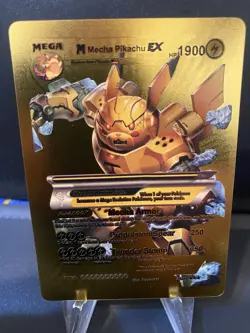 Mecha Pikachu EX Gold Foil Fan Art Pokemon - Image 1