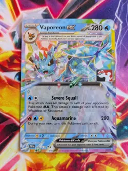 Play! Pokemon Prize Pack Series 7 Prismatic Evolutions 023/131 Vaporeon ex read! - Image 2
