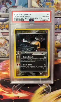PSA 8 Dark Marowak 7/109 EX Team Rocket Returns Reverse Holo Foil Pokemon 2004 - Image 2