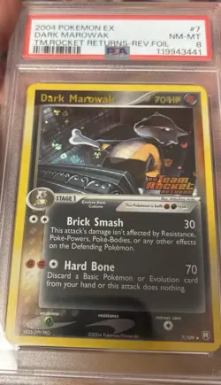 PSA 8 Dark Marowak 7/109 EX Team Rocket Returns Reverse Holo Foil Pokemon 2004 - Image 5