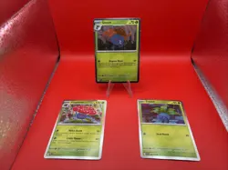 Oddish 001 + Gloom 002 + Vileplume 003 Pokemon Phantasmal Flames Cosmos Holo Set - Image 1