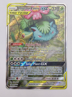 Venusaur & Snivy GX SM229 - S&M Black Star Promo Alt Art Tag Team Pokemon - NM - Image 2
