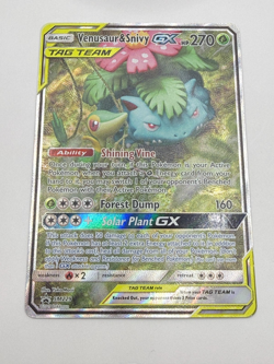 Venusaur & Snivy GX SM229 - S&M Black Star Promo Alt Art Tag Team Pokemon - NM - Image 3