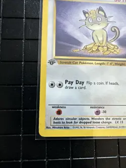 Pokemon TCG Meowth Jungle 56/64 Regular 1st Edition Common - Image 2