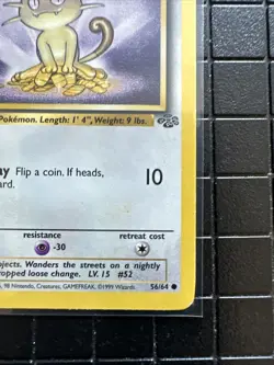 Pokemon TCG Meowth Jungle 56/64 Regular 1st Edition Common - Image 3