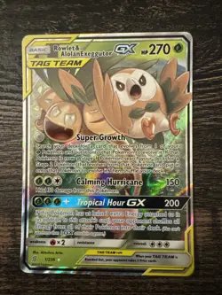 Pokemon Rowlet & Alolan Exeggutor GX 1/236 SM Unified Minds Ultra Rare Holo - Image 1