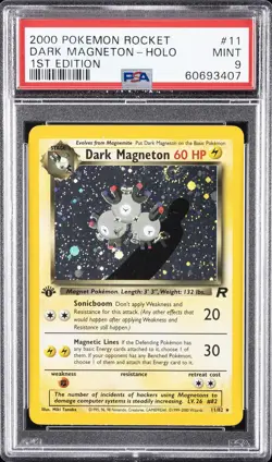 2000 POKEMON ROCKET 1ST ED #11 DARK MAGNETON-HOLO PSA 9 - Image 1