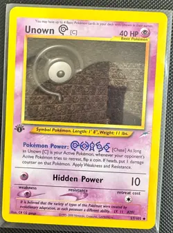 Pokemon 2002 Neo DESTINY 1st Edition UNOWN C 57/105 NM - never played - Image 1