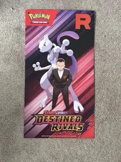 Pokemon TCG Destined Rivals Promo Poster Mewtwo & Giovanni Double Sided - Image 1