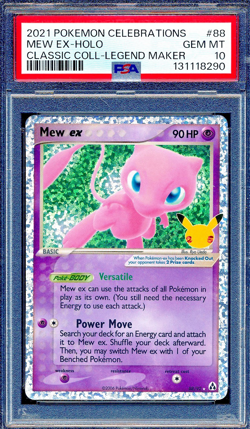 Mew ex 2021 Pokemon Celebrations #88 Classic Collection Legend Maker Holo PSA 10 - Image 1