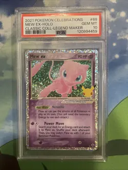 2021 Pokemon Celebrations Classic Coll. Legend Maker #88 Mew ex Holo PSA 10 - Image 1