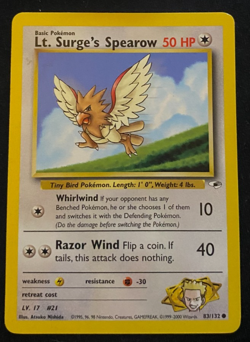 Pokemon TCG Lt. Surge's Spearow Gym Heroes 83/132 Regular LP - Image 1