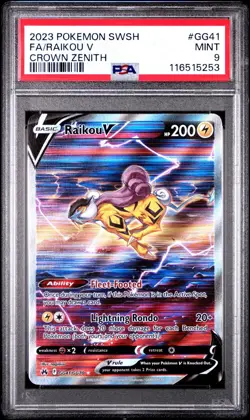 2023 Pokemon SWSH FA Raikou V Crown Zenith #GG41/GG70 PSA 9 - Image 1