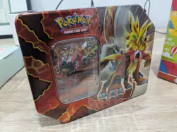 Pokemon Paradox Destinies Gouging Fire EX Tin Trading Card Game - Image 1