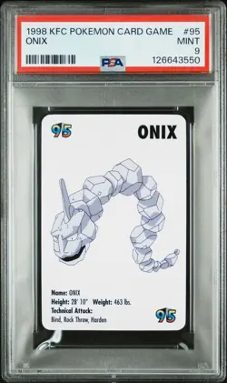 1998 KFC POKEMON CARD GAME 95 ONIX PSA 9 - Image 1