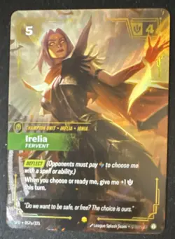 RIFTbound League of Legends Irelia Fervent Champion Unit SFD 057a/221 Holo Card - Image 2