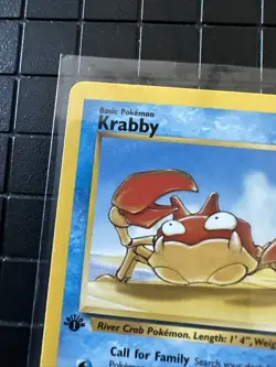 1995, 96, 98 Pokemon Card 1st Edition **Krabby** - Fossil Set 51/62 - Common - Image 3