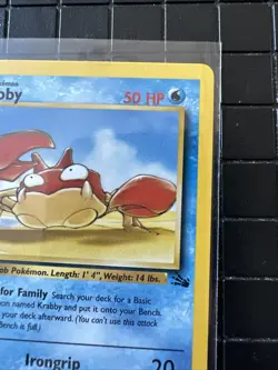 1995, 96, 98 Pokemon Card 1st Edition **Krabby** - Fossil Set 51/62 - Common - Image 4