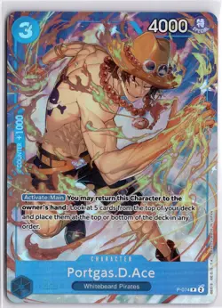 P-074 Portgas.D.Ace Promo Alternative Art Foil English One Piece TCG Card - Image 3
