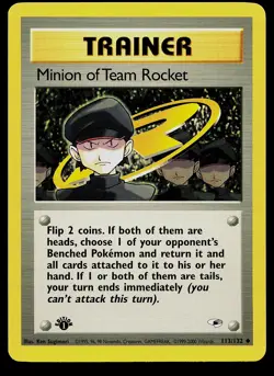 Pokemon Card - Minion of Team Rocket 1st Edition Gym Heroes 113/132 Uncommon - Image 1