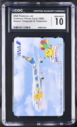 CGC 10 Pokemon Card Japanese ANA Phone Card 1998 ( POP 2 ! ) - Image 1