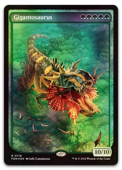 Gigantosaurus (Full Art) #718 (Foil) (LP) Foundations FDN Magic MTG - Image 1