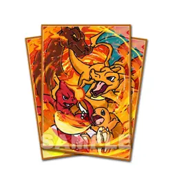 60PCS Trading Card Pokemon TCG Charizard Card Sleeves 67X92mm Standard Size - Image 1
