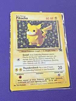 Pokemon Vintage Ivy Pikachu #1 WotC Black Star League Promo 1999 VLP (PC) - Image 1