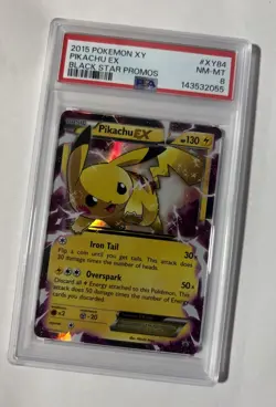 2015 POKEMON XY BLACK STAR PROMOS PIKACHU EX #XY84 PSA 8 NM - Image 2
