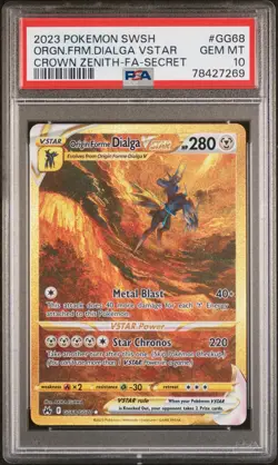 2023 Pokemon Crown Zenith Origin Forme Dialga VSTAR GG68/GG70 Full Art PSA 10 - Image 1