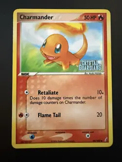 Pokemon TCG Crystal Guardians Charmander 48/100 Stamped Reverse Holo Near Mint - Image 1