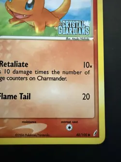 Pokemon TCG Crystal Guardians Charmander 48/100 Stamped Reverse Holo Near Mint - Image 2