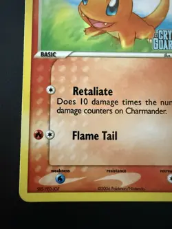 Pokemon TCG Crystal Guardians Charmander 48/100 Stamped Reverse Holo Near Mint - Image 5