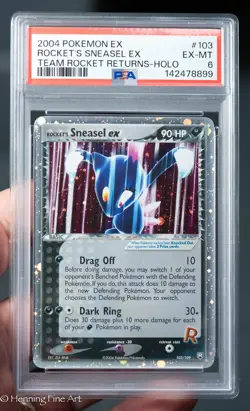 2004 POKEMON EX TEAM ROCKET RETURNS #103 ROCKET'S Sneasel EX-HOLO PSA 6 - Image 1