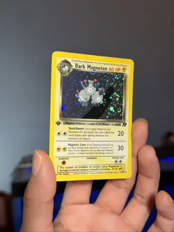 Pokemon Dark Magneton 11/82 Team Rocket Holo 1st Edition Raw Vintage LP! - Image 1