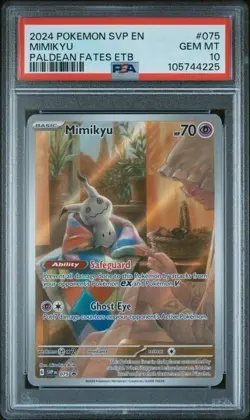2024 Pokemon Svp En-Sv Black Star Promo Mimikyu #075 Paldean Fates ETB PSA 10 - Image 1