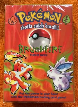 1999 Pokemon Brushfire Base Set Theme Deck, Holo Ninetales, New, Factory Sealed - Image 1