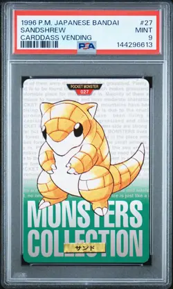 PSA 9 2026 CERT SANDSHREW 1996 POKEMON JAPANESE BANDAI CARDDASS VENDING #27 - Image 1