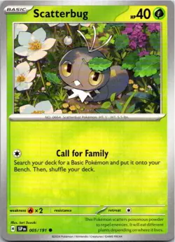 Scatterbug #005/191 Pokemon SV08: Surging Sparks Near Mint or Better - Image 1