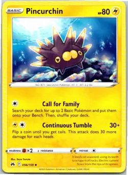 Pincurchin #056/159 Pokemon Crown Zenith Near Mint or Better - Image 1