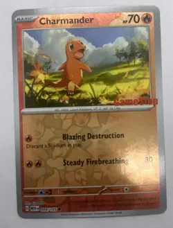 2023 Pokemon Charmander #004/165 GameStop Exclusive Scarlet & Violet: 151 LP - Image 1